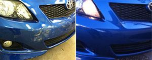 before and after bumper repair